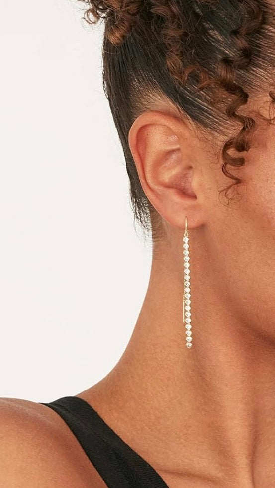 14K Gold Plated 925 Sterling Silver Earrings Double