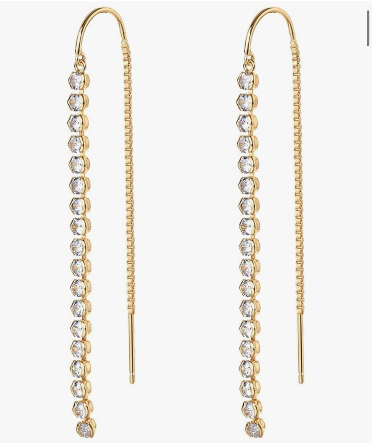 14K Gold Plated 925 Sterling Silver Earrings Double