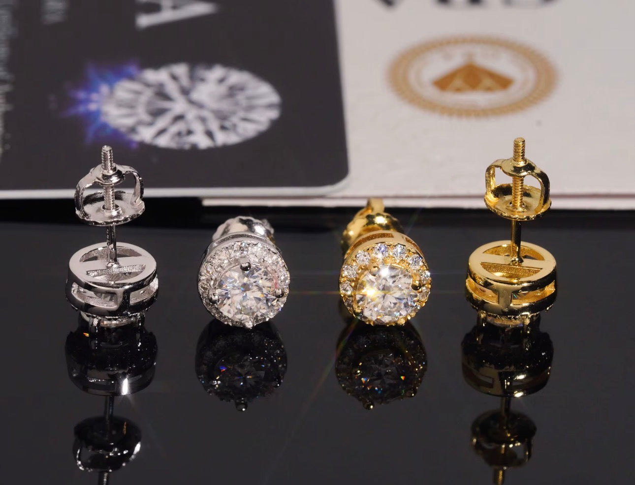 Sterling Silver 5MM VVS Round Moissanite Stud Earrings Daily Wear