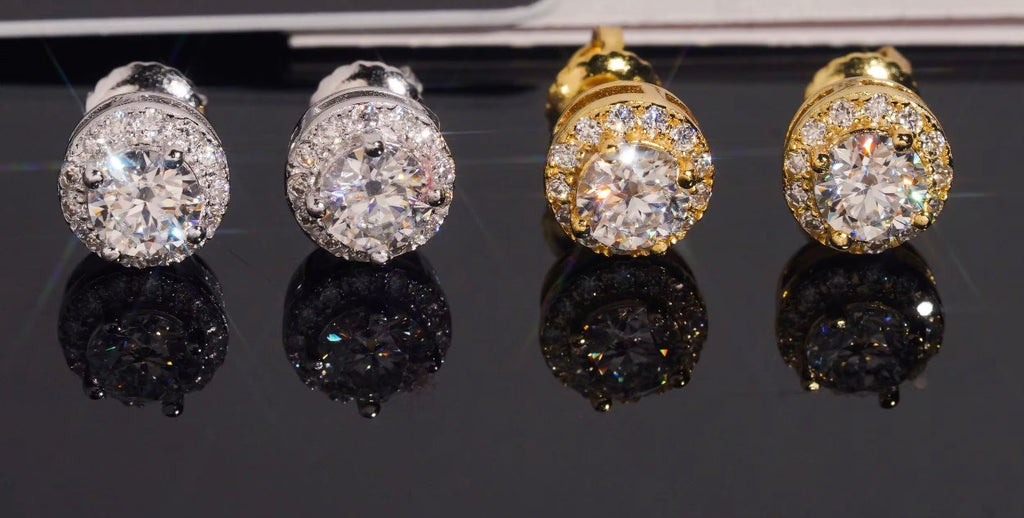 Sterling Silver 5MM VVS Round Moissanite Stud Earrings Daily Wear