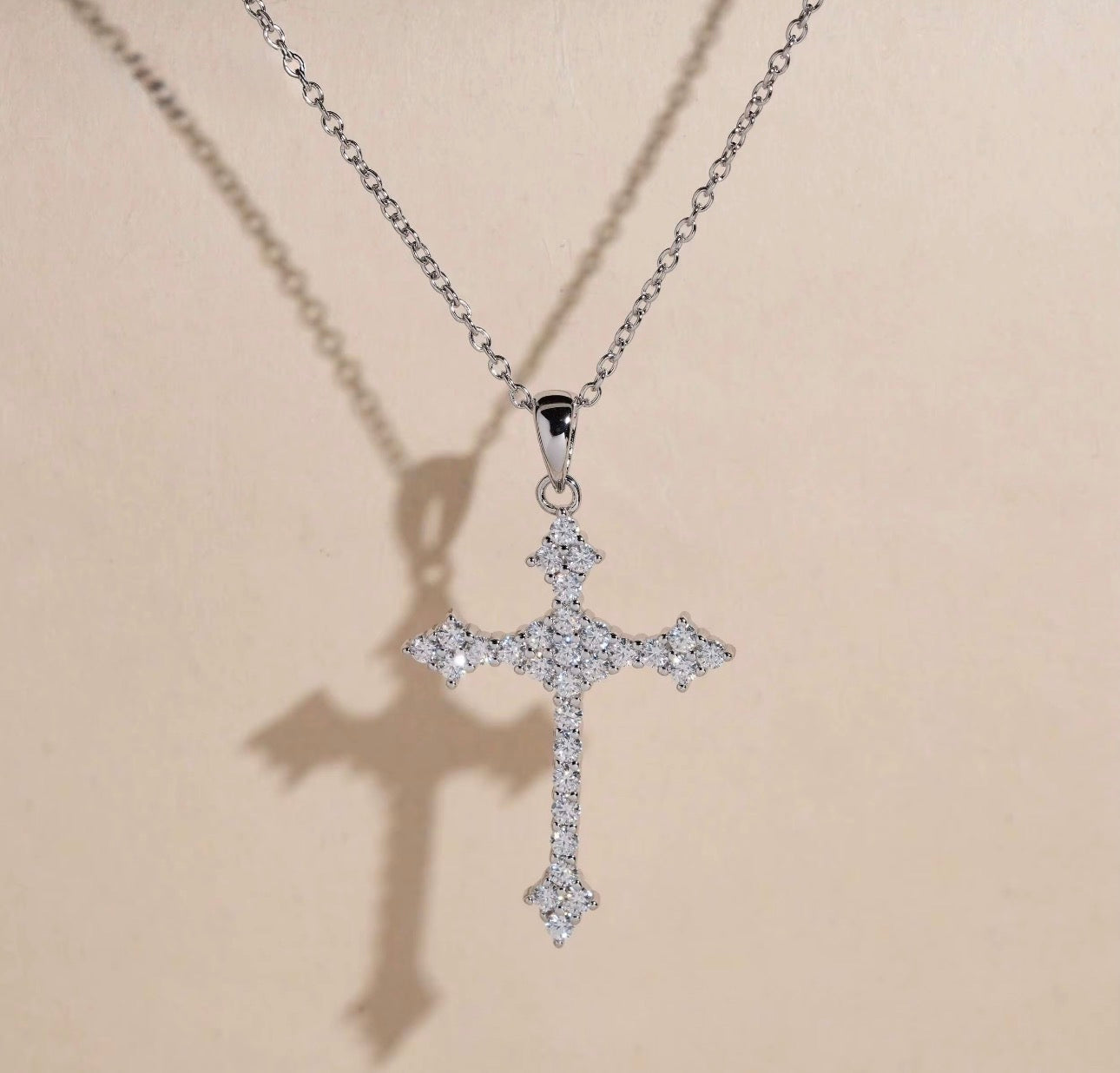 925 Silver Cross Pendant Moissanite Necklace Iced Out Men Women Fashion Cross Necklace Daily Wear