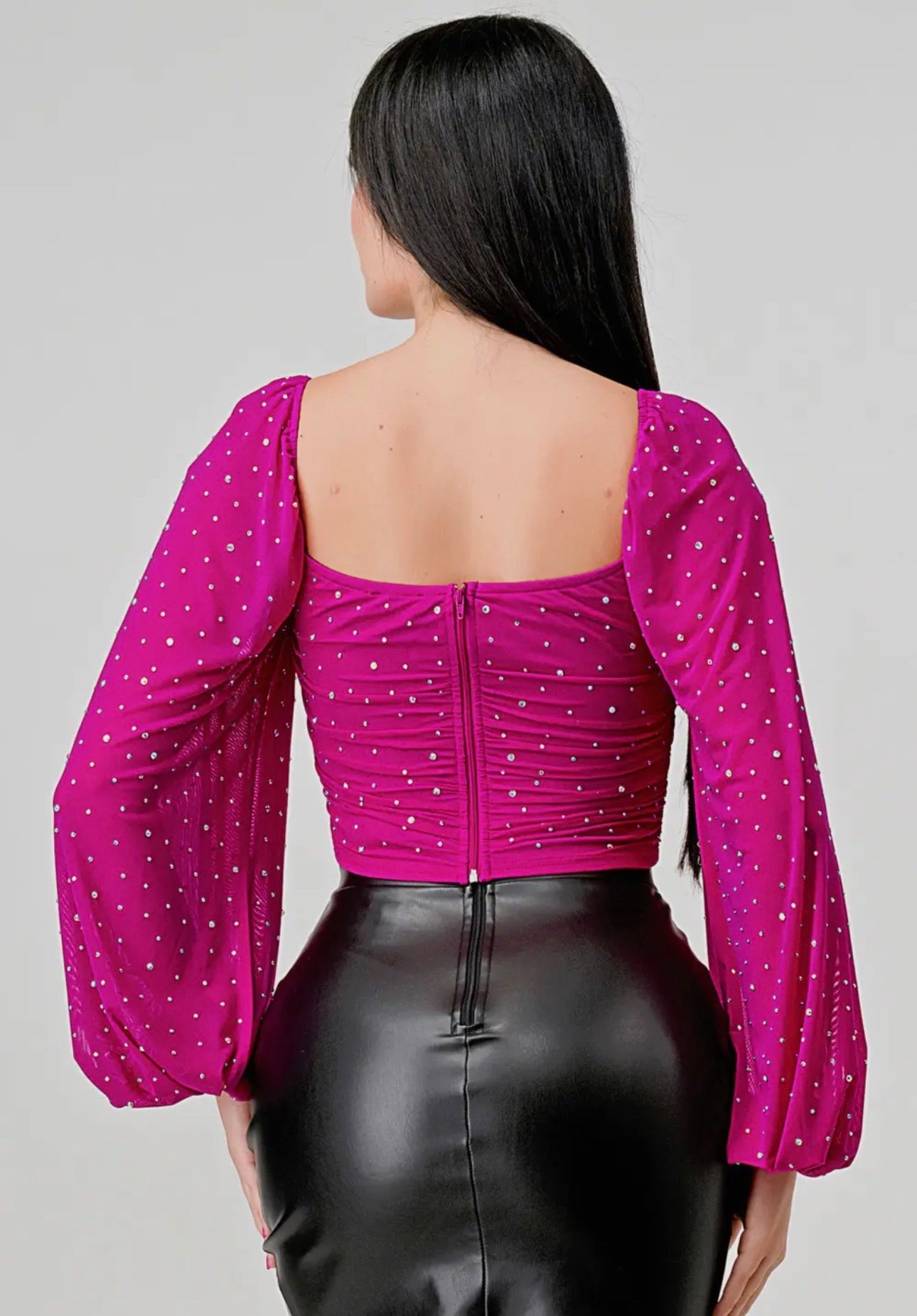 RHINESTONES MESH TOPS