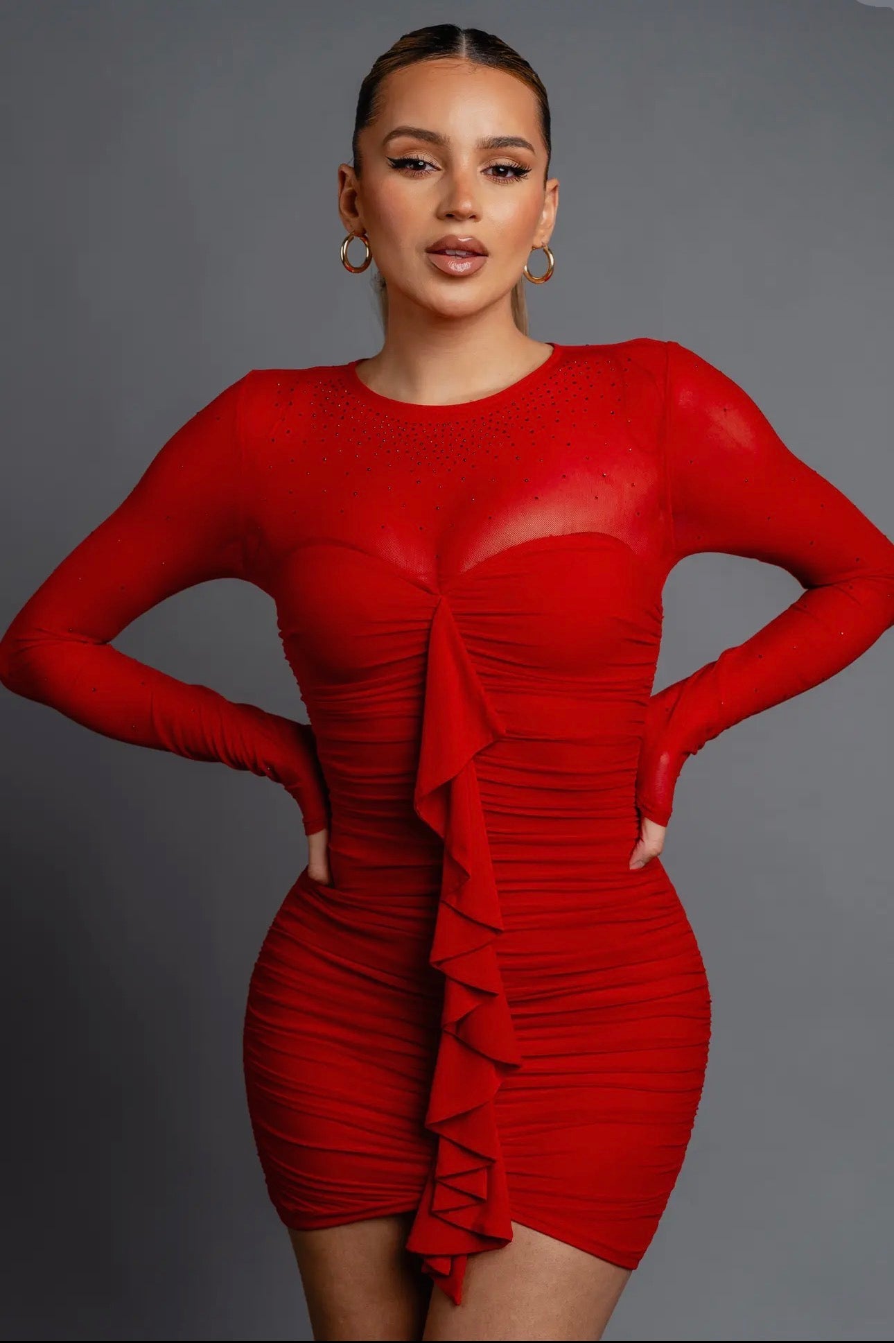 Vestido mini de manga