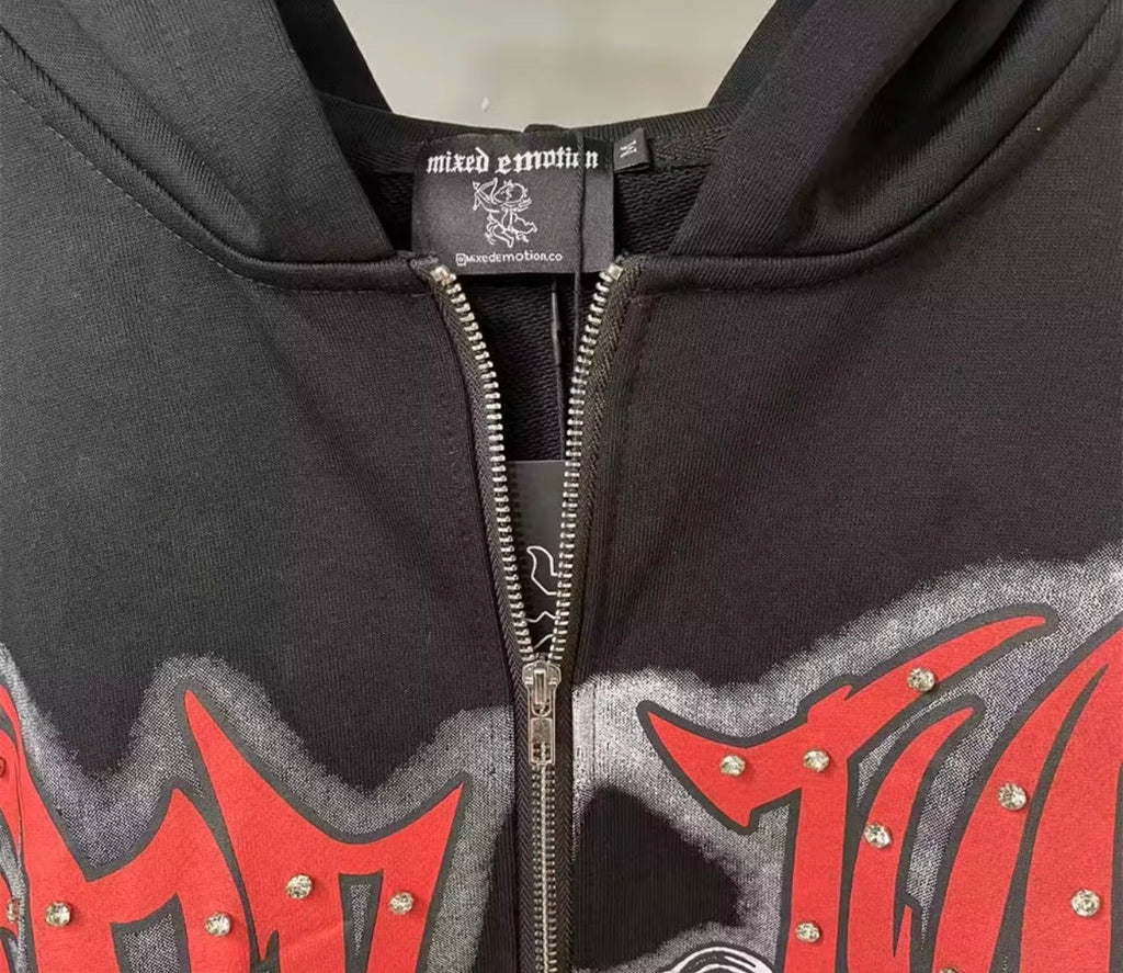 Quality 100% Cotton Zip up Pullover Hoodies Heavyweight Vintage Streetwear Men's Clothing