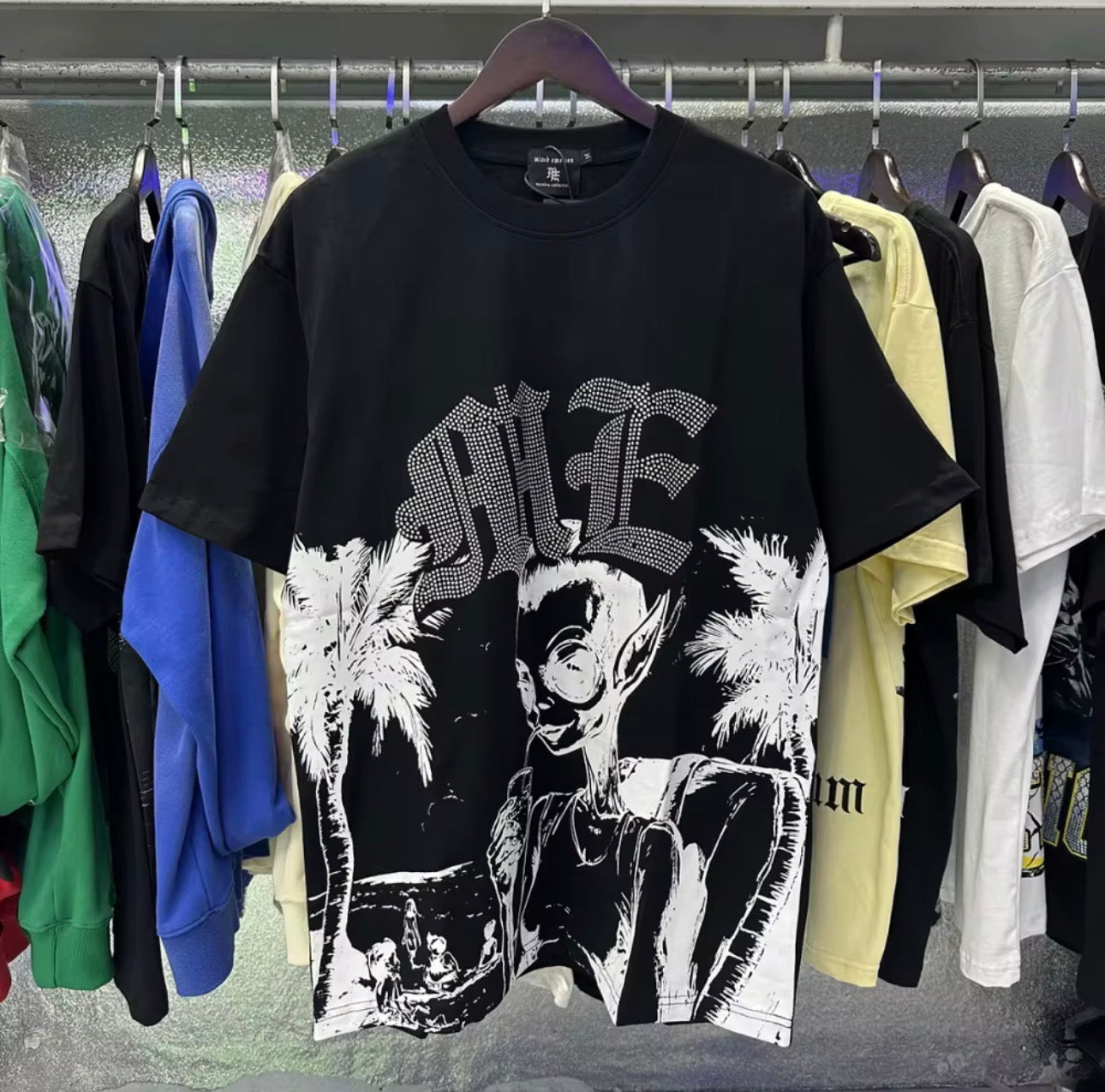 T-Shirt Luxury Logo Black Hip Hop Cotton Summer Top Tee for Men