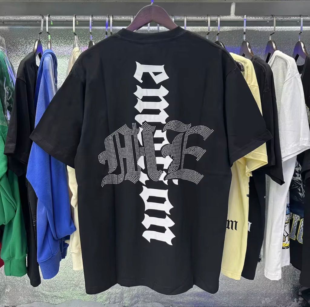 T-Shirt Luxury Logo Black Hip Hop Cotton Summer Top Tee for Men