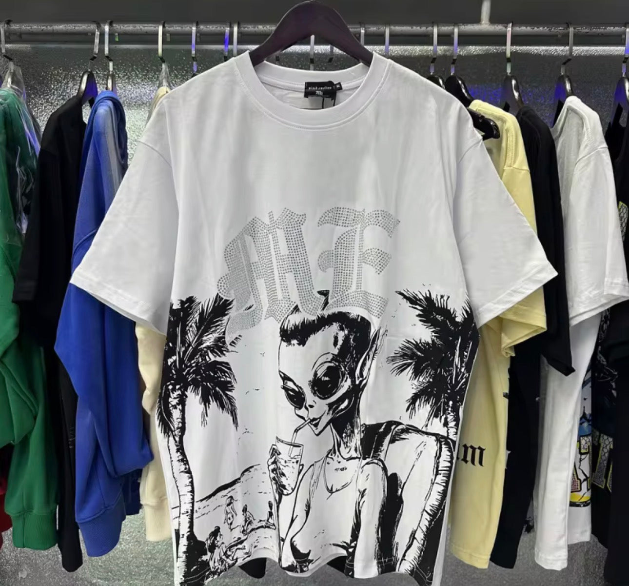 T-Shirt Luxury Logo Black Hip Hop Cotton Summer Top Tee for Men