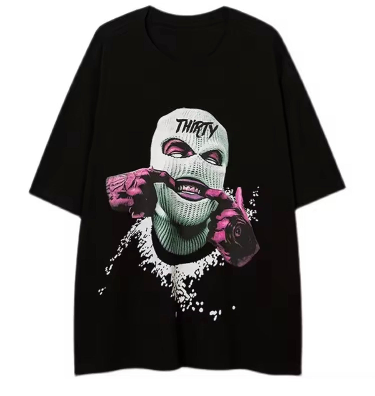 Hip-hop Plus Casual Round Neck Men's T-shirt Top