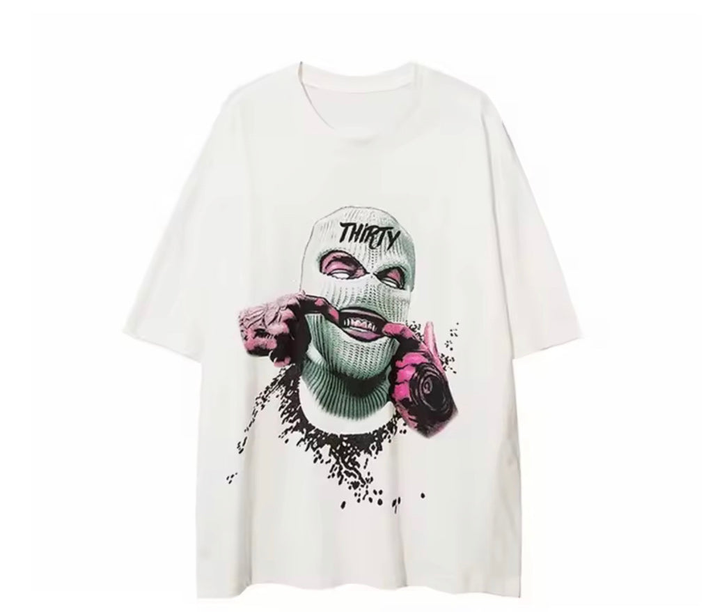 Hip-hop Plus Casual Round Neck Men's T-shirt Top