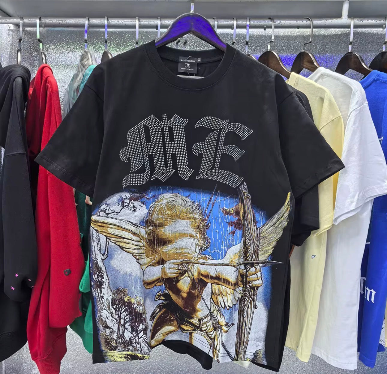 High Quality Diamond 100% Cotton Tshirts Tee Cotton Streetwear Graphic Vintage Tshirts Men