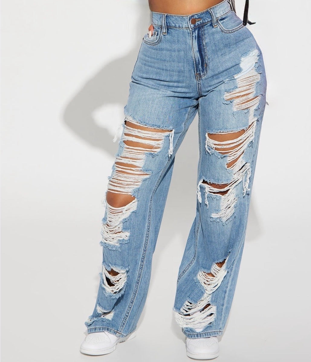 Vaqueros  USA 🇺🇸 sueltos sin elasticidad y deshilachados